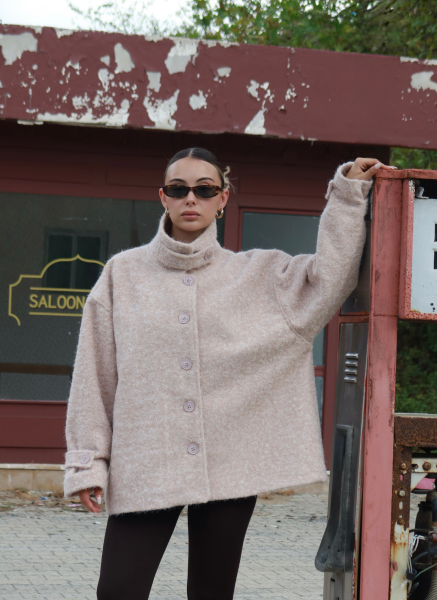 BEJ BÜRÜMCÜK KUMAŞ CEKET