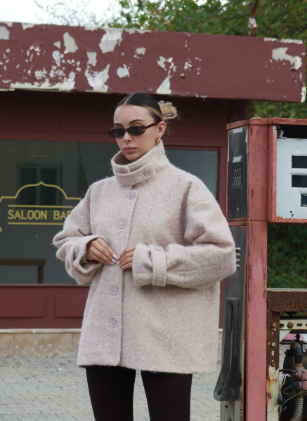 BEJ BÜRÜMCÜK KUMAŞ CEKET