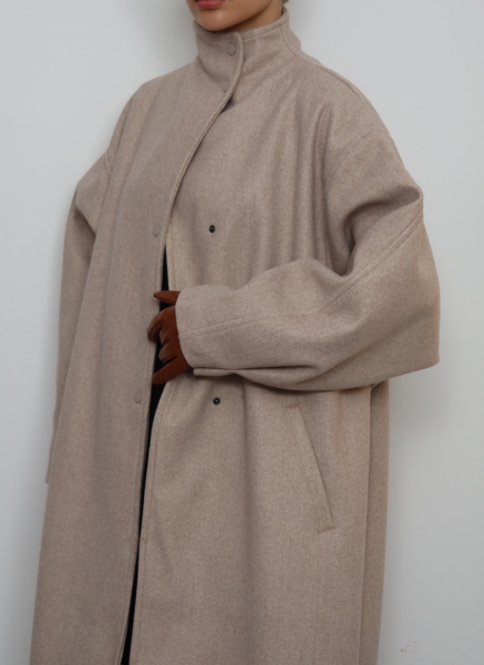 BEJ DİK YAKA KAŞE KABAN