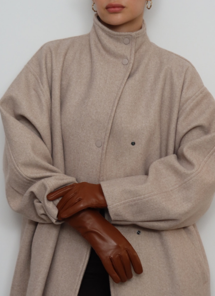 BEJ DİK YAKA KAŞE KABAN