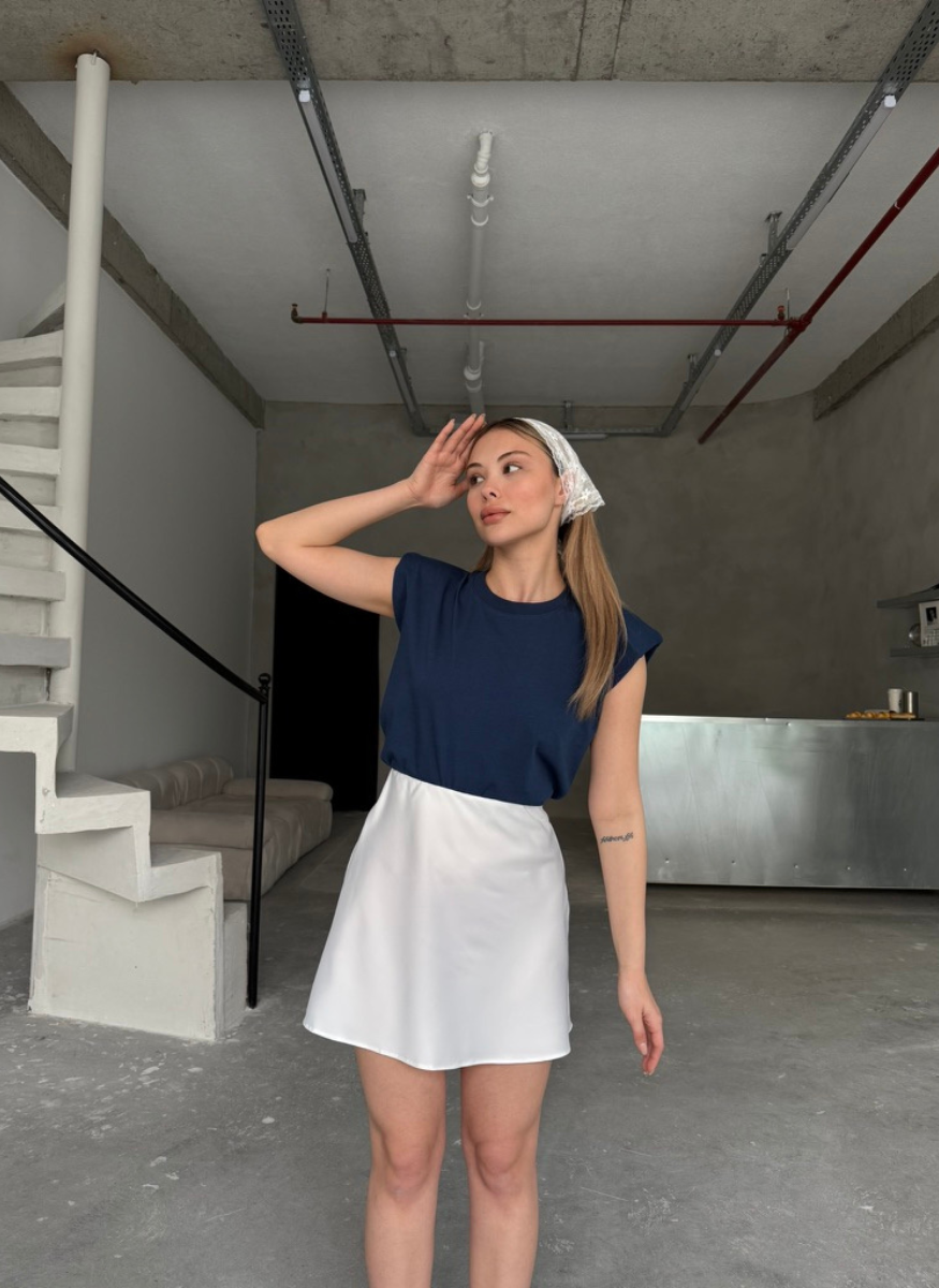 BEYAZ KISA SATEN ETEK