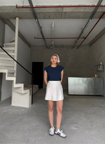 BEYAZ KISA SATEN ETEK