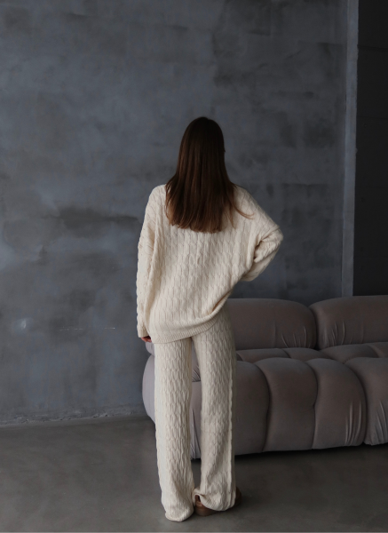 BEJ SAÇ ÖRGÜ TRİKO TAKIM