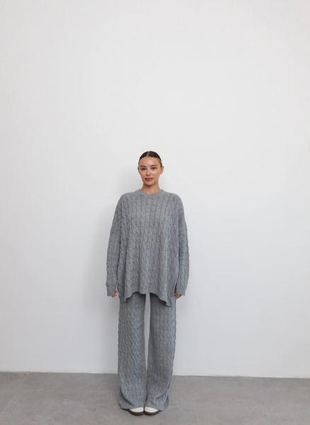 GRİ SAÇ ÖRGÜ TRİKO TAKIM