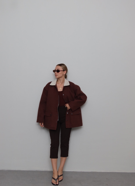 KAHVE GABARDİN CEKET