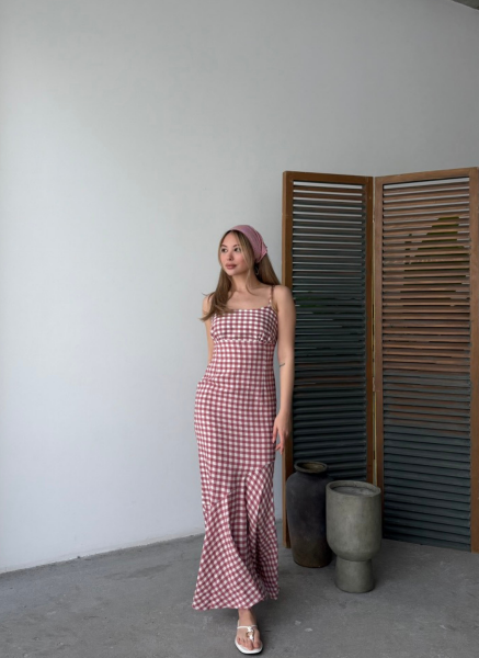 PEMBE EKOSELİ FLOŞ ELBİSE