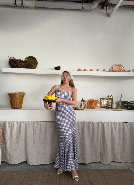 MOR EKOSELİ FLOŞ ELBİSE