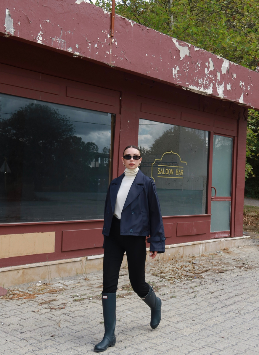 LACİVERT KRUVAZE TRENÇ