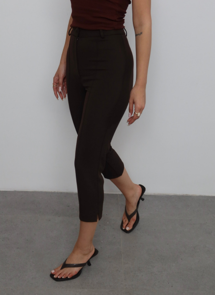 KAHVE ÇIMALI KAPRİ PANTOLON