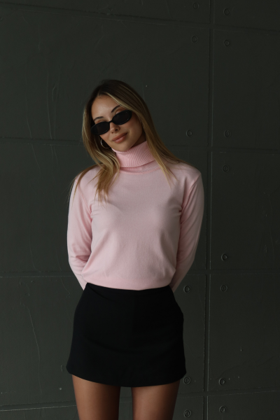 PEMBE TRİKO CORSSMAN KAZAK