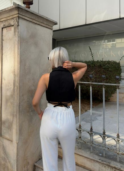 SİYAH CUT OUT YELEK