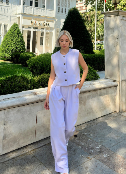 LİLA YELEKLİ PANTOLON TAKIM