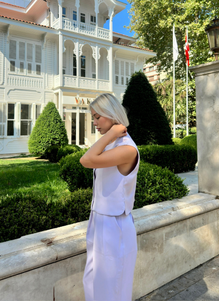 LİLA YELEKLİ PANTOLON TAKIM