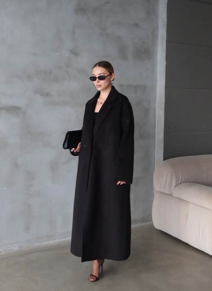 SİYAH KAŞE OVERSİZE KABAN