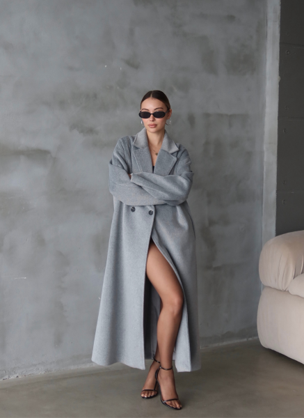 GRİ KAŞE OVERSİZE KABAN