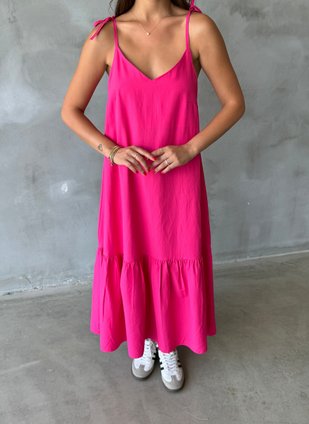 POPLİN KUMAŞ PEMBE ELBİSE