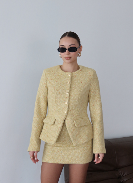 SARI TÜVİT CEKET ETEK TAKIMI