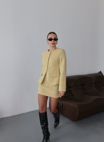 SARI TÜVİT CEKET ETEK TAKIMI