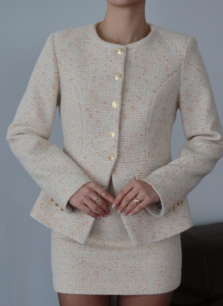 BEJ TÜVİT CEKET ETEK TAKIMI