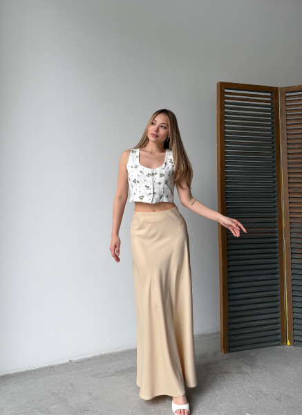 YEŞİL ÇİÇEK DESEN YELEK