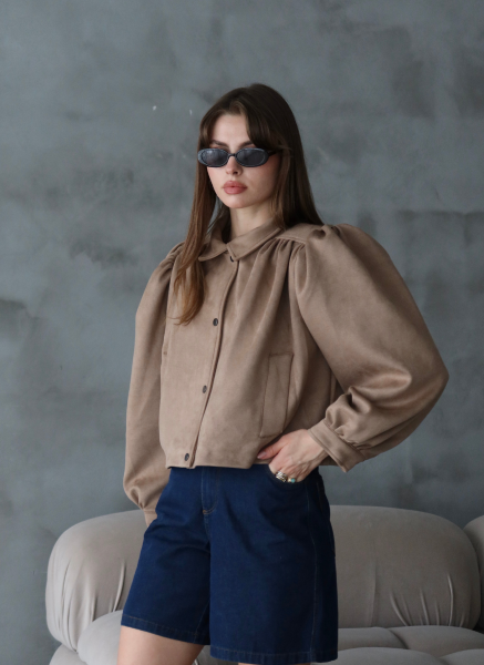 SUNİ SÜET VİZON CEKET