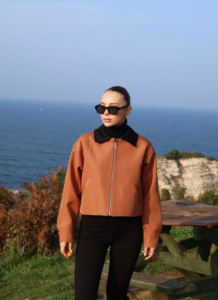 TABA KADİFE YAKALI BONDİT CEKET