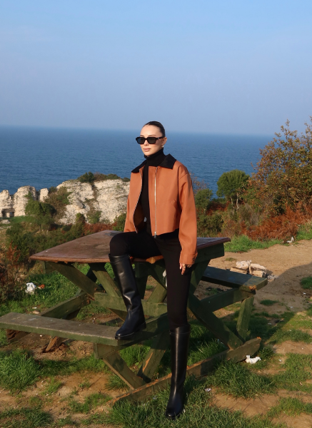 TABA KADİFE YAKALI BONDİT CEKET