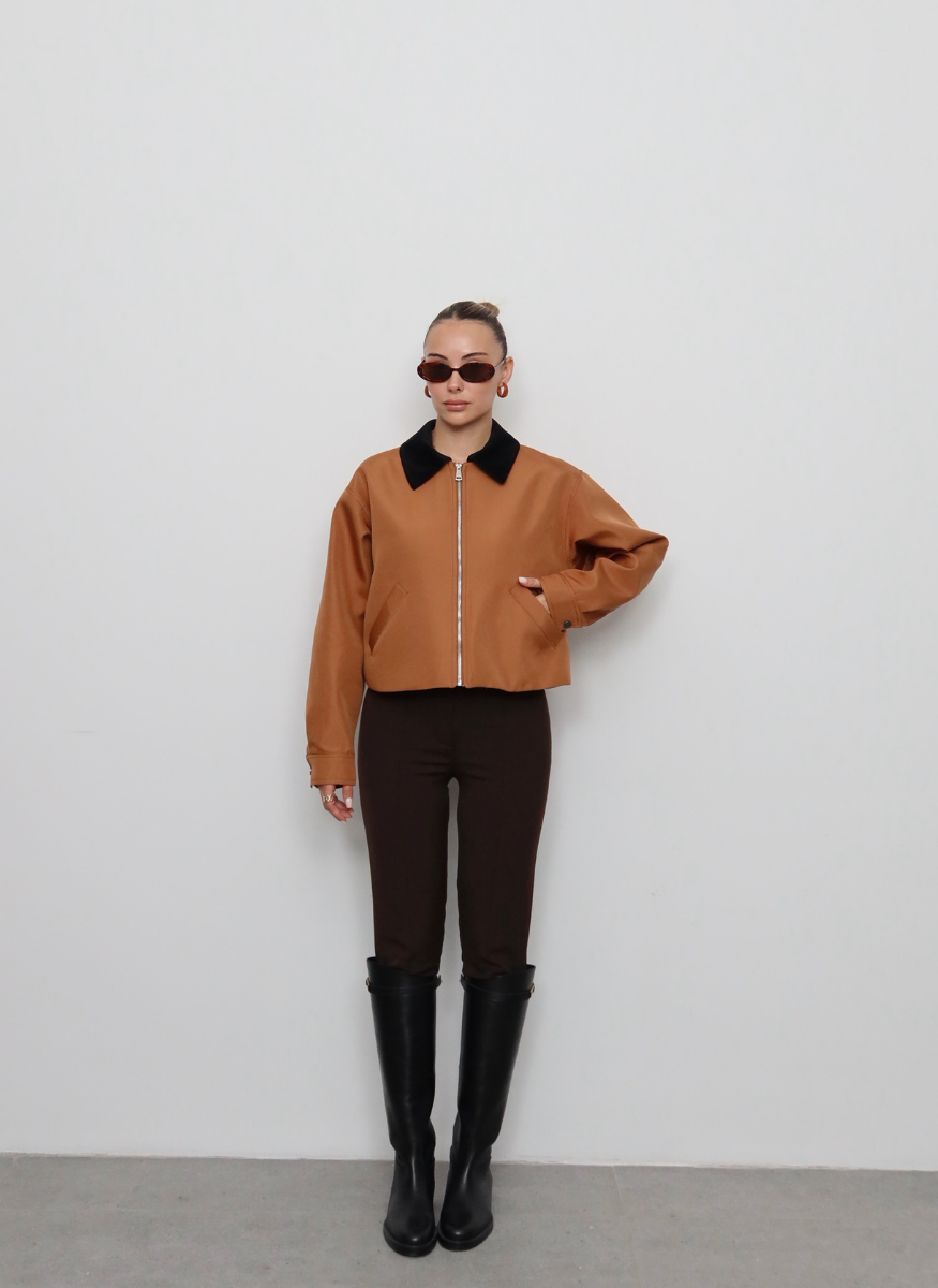 TABA KADİFE YAKALI BONDİT CEKET