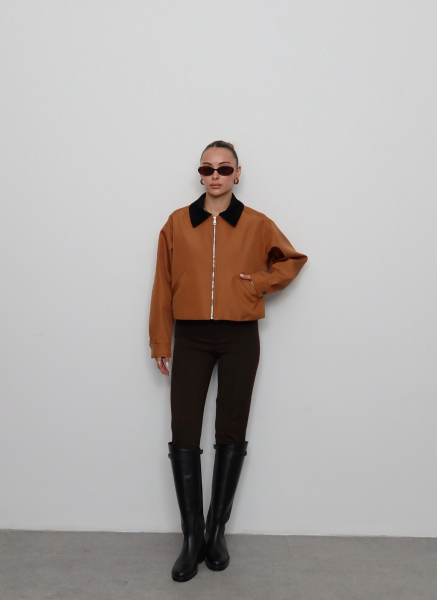 TABA KADİFE YAKALI BONDİT CEKET