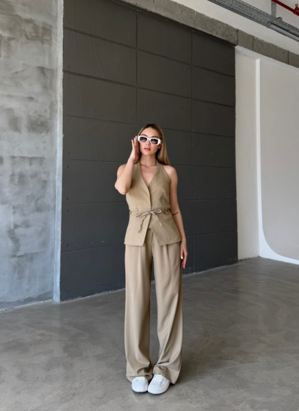 CAMEL BOYUNDAN ASKILI YELEK