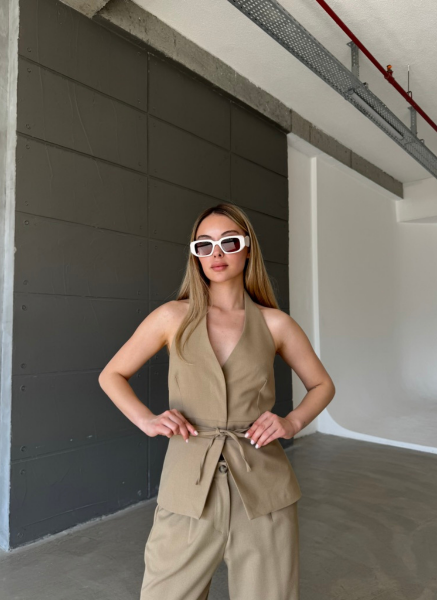 CAMEL BOYUNDAN ASKILI YELEK