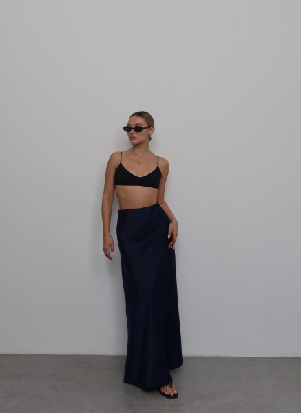 LACİVERT SATEN ETEK