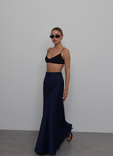 LACİVERT SATEN ETEK