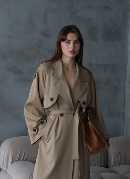 CAMEL OVERSIZE TRENÇKOT