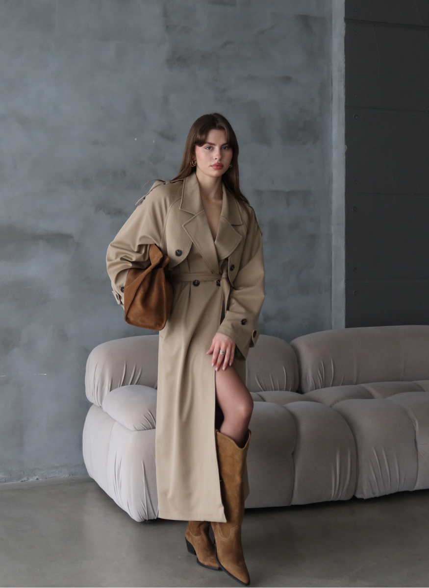 CAMEL OVERSIZE TRENÇKOT