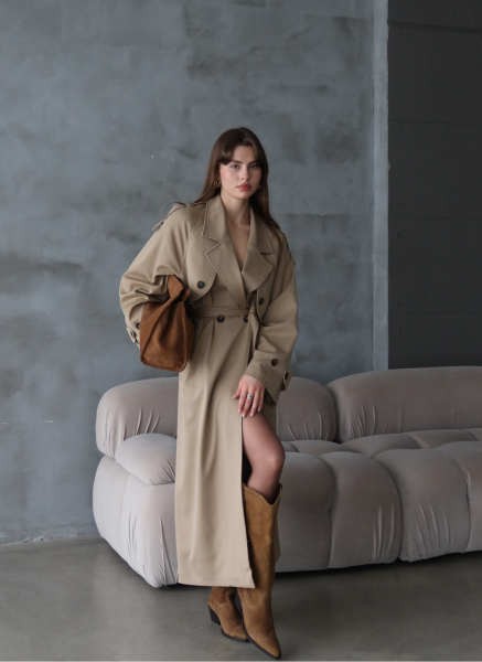 CAMEL OVERSIZE TRENÇKOT