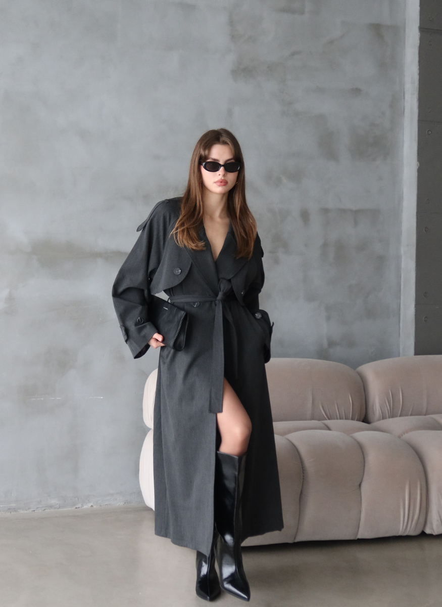 ANTRASİT OVERSIZE TRENÇKOT