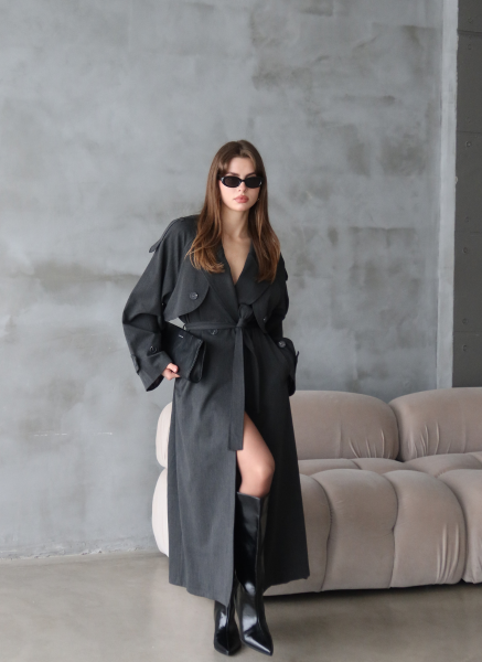 ANTRASİT OVERSIZE TRENÇKOT