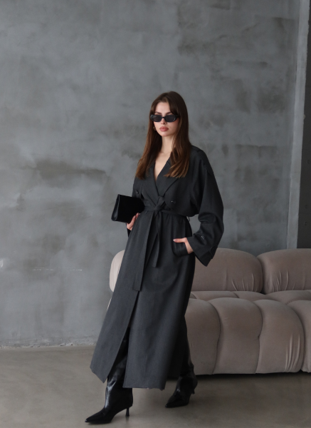 ANTRASİT OVERSIZE TRENÇKOT