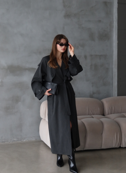 ANTRASİT OVERSIZE TRENÇKOT