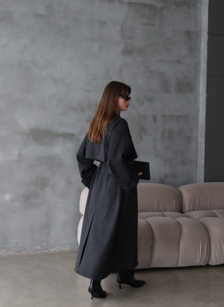ANTRASİT OVERSIZE TRENÇKOT