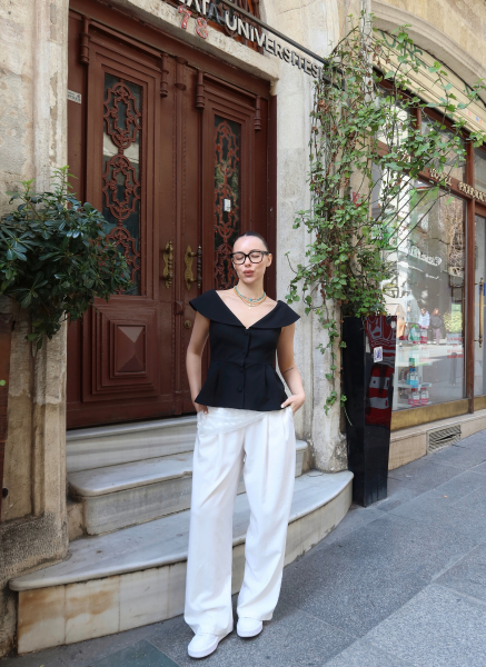SİYAH CARMEN YAKA YELEK