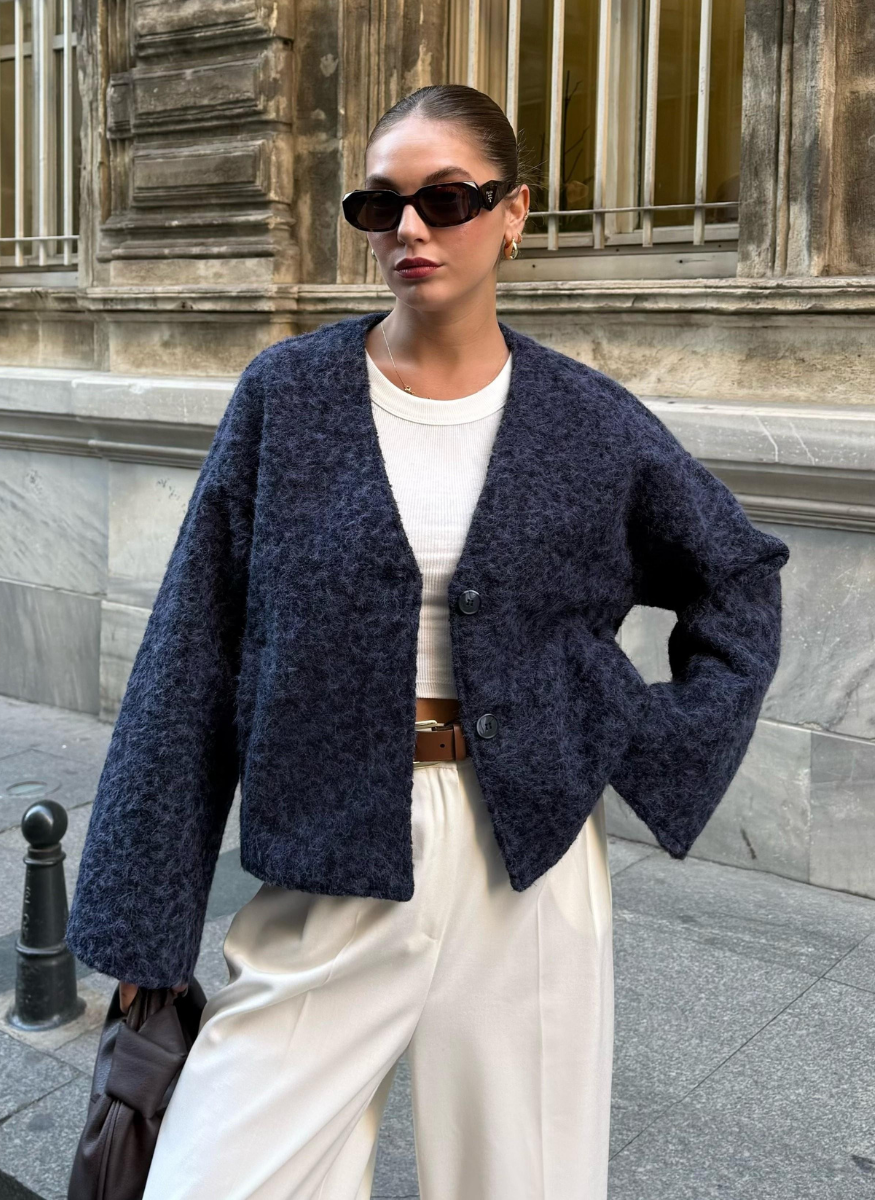 LACİVERT KAŞE CEKET