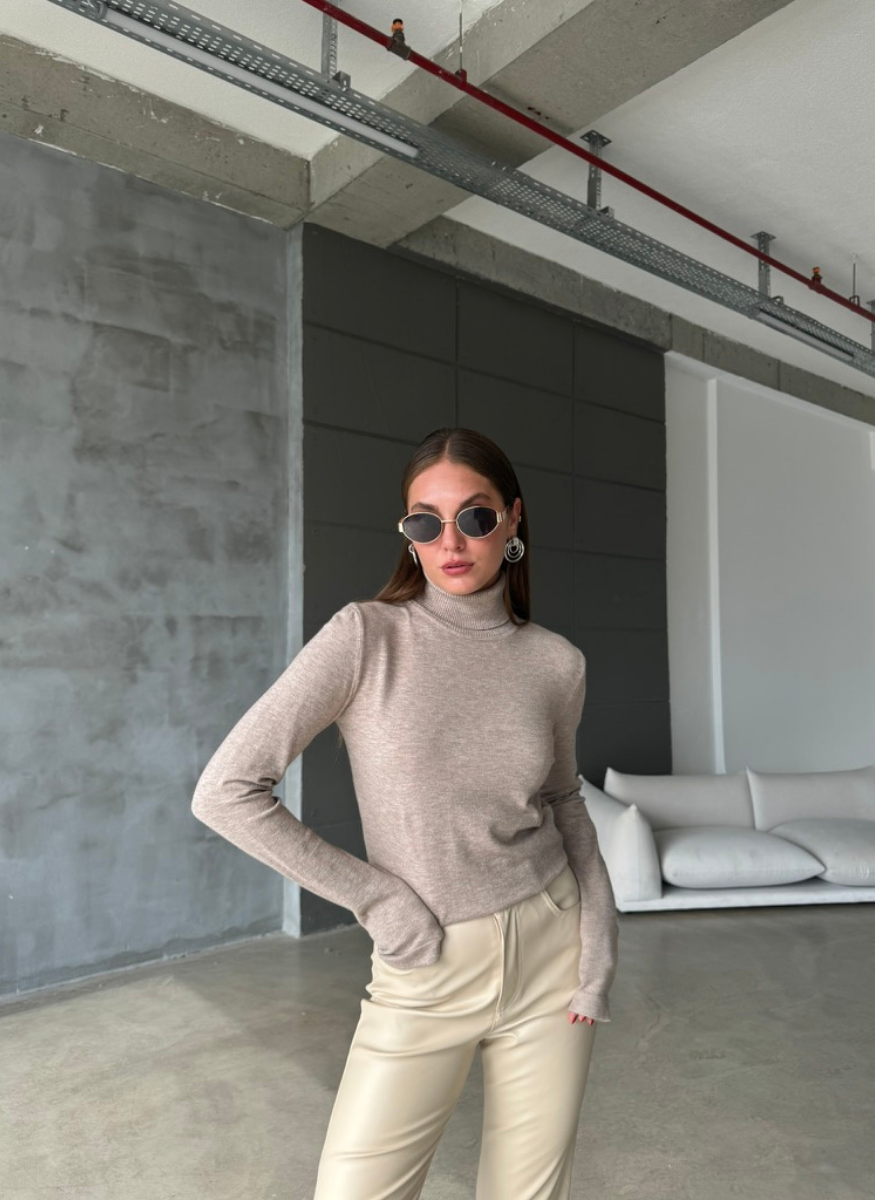 VİZON TRİKO BOĞAZLI KAZAK