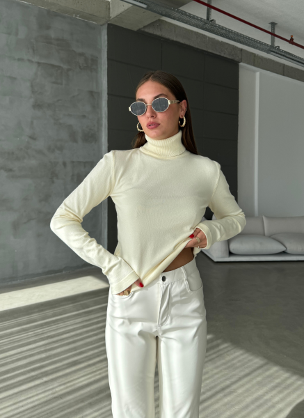 BEJ TRİKO BOĞAZLI KAZAK